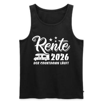 Rente 2026 - Der Countdown läuft - Camper - Männer Premium Bio Tank Top - Schwarz - Vorne - Michal (187cm)