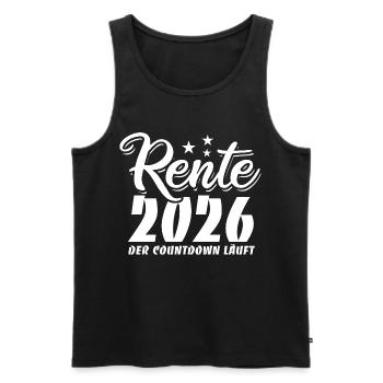 Rente 2026 - Ruhestand - Der Countdown läuft - Männer Premium Bio Tank Top - Schwarz - Vorne - Michal (187cm)
