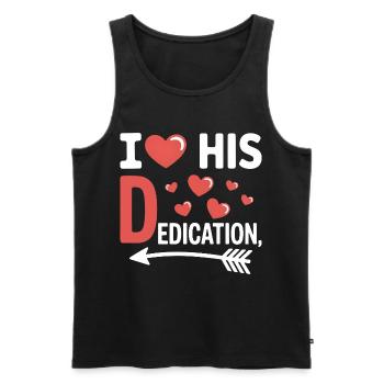 I Heart His Dedication Funny Love Partner Spruc - Men's Premium Organic Tank Top - black - Front - AI Model Male 178 light (178cm)