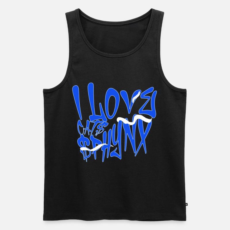 J’adore les graffitis de chats Sphynx - Débardeur bio Premium Homme - noir