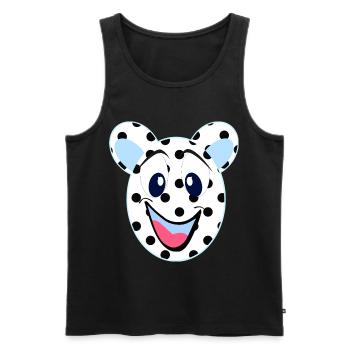 Blue Laughing Bear with Dots - Men's Premium Organic Tank Top - black - Front - AI Model Male 178 light (178cm)