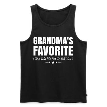 Omas Liebling Enkelkind Familie Lustiger Spruch - Männer Premium Bio Tank Top - Schwarz - Vorne - Michal (187cm)