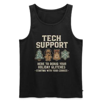 Support technique : Informaticien(ne) Sweat de Noël moche - Débardeur bio Premium Homme - noir - Devant - Michal (187cm)
