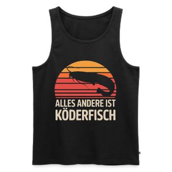 Welsangler – Alles Andere Ist Köderfisch - Männer Premium Bio Tank Top - Schwarz - Vorne - AI Model Male 178 light (178cm)