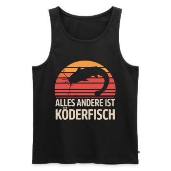 Welsangler – Alles Andere Ist Köderfisch - Männer Premium Bio Tank Top - Schwarz - Vorne - AI Model Male 178 light (178cm)