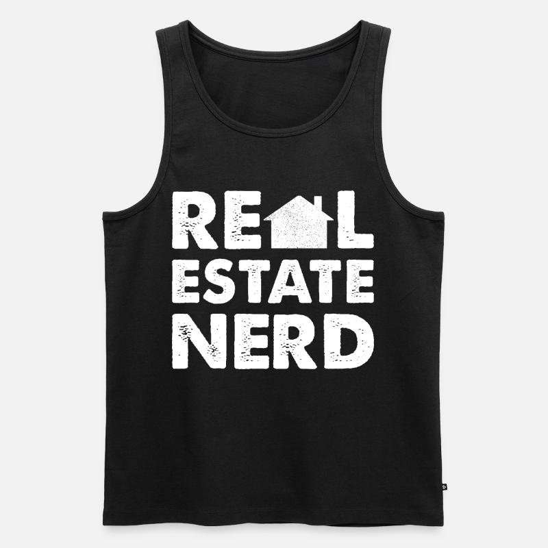 RealEstate Nerd - Männer Premium Bio Tank Top - Schwarz