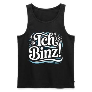 I Binz – Rügen Baltic Sea Holiday - Men's Premium Organic Tank Top - black - Front - AI Model Male 178 light (178cm)