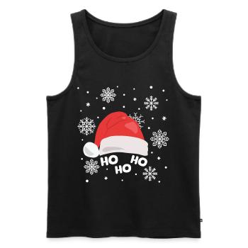 Weihnachtsmütze HO HO HO Weihnachtsmann Weihnacht - Männer Premium Bio Tank Top - Schwarz - Vorne - Michal (187cm)