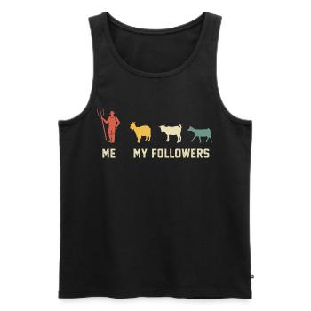 chèvre Moi et mes compagnons chèvres cadeau pour l’amoureuse des chèvres - Débardeur bio Premium Homme - noir - Devant - Michal (187cm)