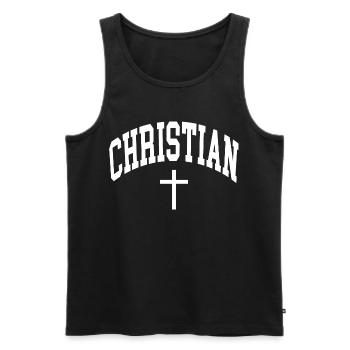 Christian Christ Christianity Christians - Men's Premium Organic Tank Top - black - Front - AI Model Male 178 light (178cm)