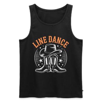 LineDance Boots Cowboy Hat - Men's Premium Organic Tank Top - black - Front - AI Model Male 178 light (178cm)