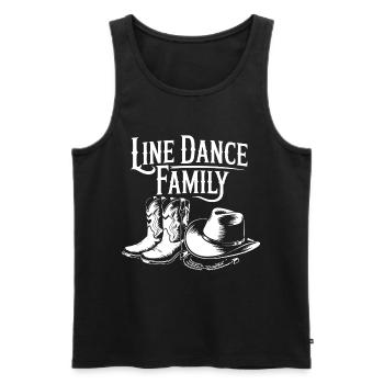 Line Dance Family Western Boots - Männer Premium Bio Tank Top - Schwarz - Vorne - AI Model Male 178 light (178cm)