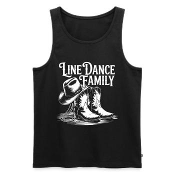 Line Dance Family - Men's Premium Organic Tank Top - black - Front - AI Model Male 178 light (178cm)