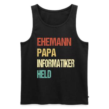Informatiker Papa - Männer Premium Bio Tank Top - Schwarz - Vorne - AI Model Male 178 light (178cm)