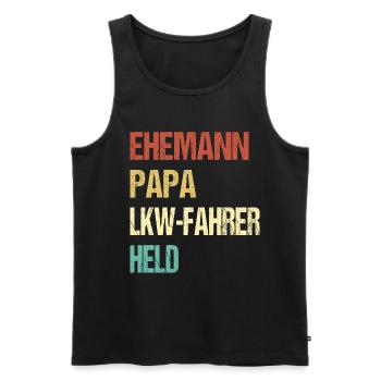 Truck Driver Dad - Men's Premium Organic Tank Top - black - Front - Michal (187cm)