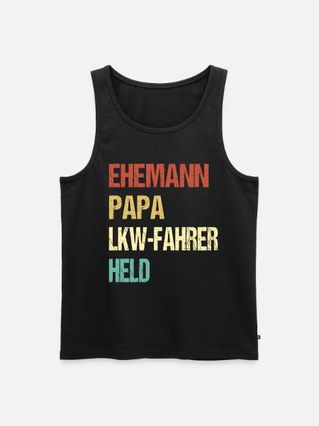 LKW Fahrer Papa - Männer Premium Bio Tank Top - Schwarz