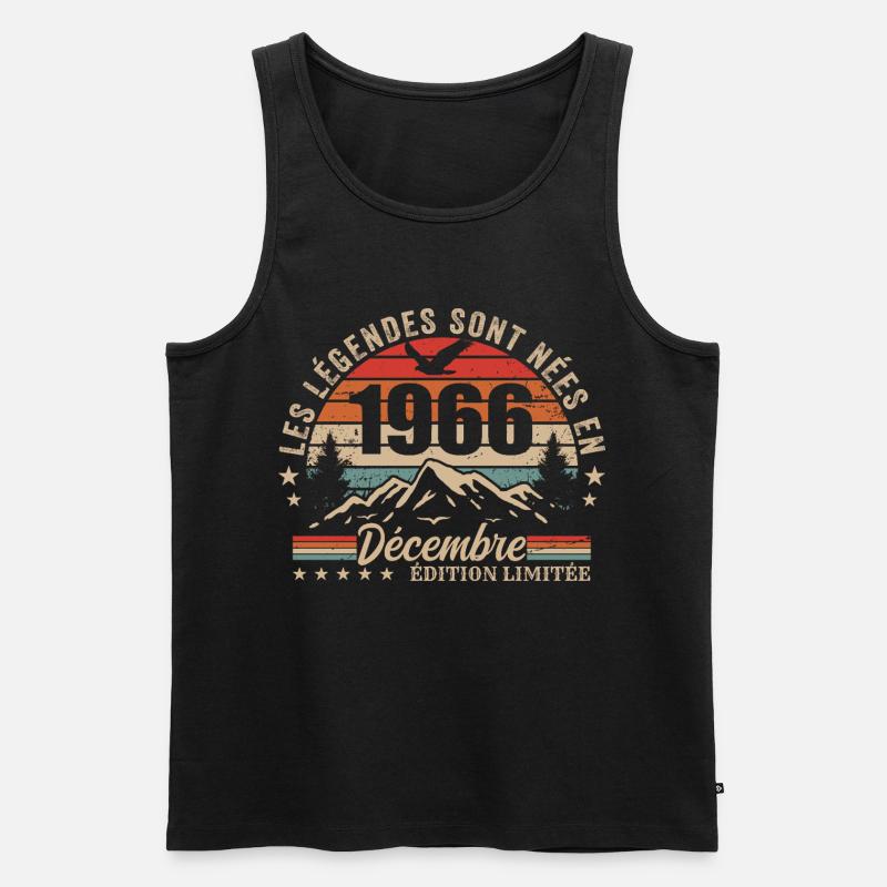 Retro Dezember 1966 – 59. Jubiläumsgeschenk - Männer Premium Bio Tank Top - Schwarz