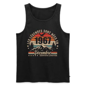 Rückwirkende Schenkung Dezember 1967 – 58 Jahre Geschenk - Männer Premium Bio Tank Top - Schwarz - Vorne - Michal (187cm)