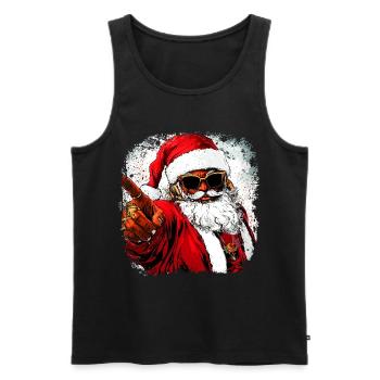 Weihnachtsmann Hip Hop - Männer Premium Bio Tank Top - Schwarz - Vorne - Michal (187cm)