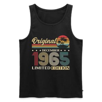 60. Geburtstag Original Dezember Jahrgang 1965 - Männer Premium Bio Tank Top - Schwarz - Vorne - Michal (187cm)