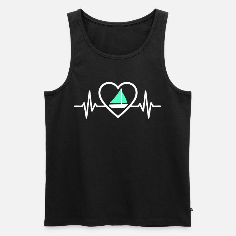 Cœur Voile – Passion Bateau - Men's Premium Organic Tank Top - black