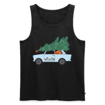 Weihnachten zu Hause (Trabi-Edition) - Männer Premium Bio Tank Top - Schwarz - Vorne - AI Model Male 178 light (178cm)
