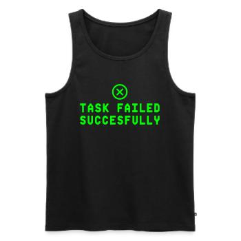 Task Failed Successfully IT Paradoxon - Männer Premium Bio Tank Top - Schwarz - Vorne - AI Model Male 178 light (178cm)