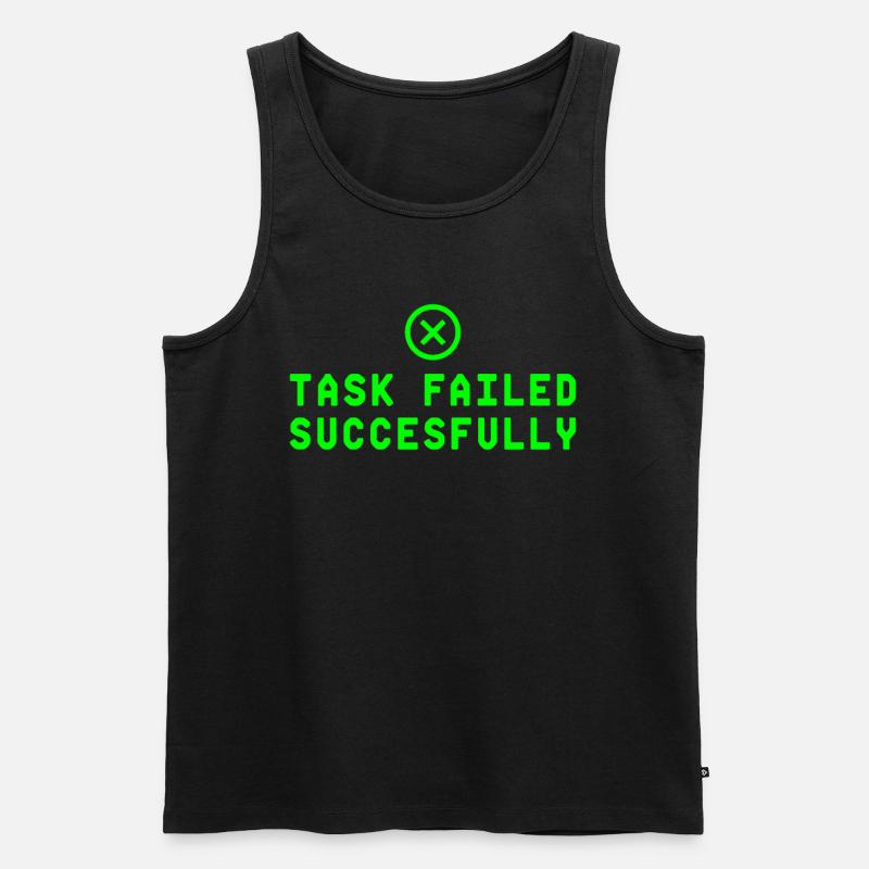 Task Failed Successfully IT Paradoxon - Männer Premium Bio Tank Top - Schwarz