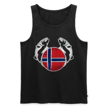 Norvège Pêche - Débardeur bio Premium Homme - noir - Devant - Michal (187cm)