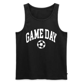 Fan de football le jour de match - Débardeur bio Premium Homme - noir - Devant - AI Model Male 178 light (178cm)