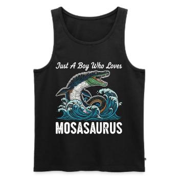 Juste un garçon qui aime Mosasaurus - Débardeur bio Premium Homme - noir - Devant - Michal (187cm)