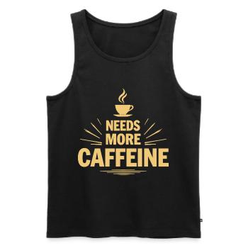 Needs More Caffeine Ich brauche mehr Kaffee - Men's Premium Organic Tank Top - black - Front - Michal (187cm)