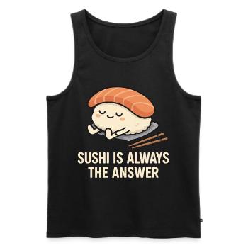 Le sushi est toujours la solution - Débardeur bio Premium Homme - noir - Devant - Michal (187cm)