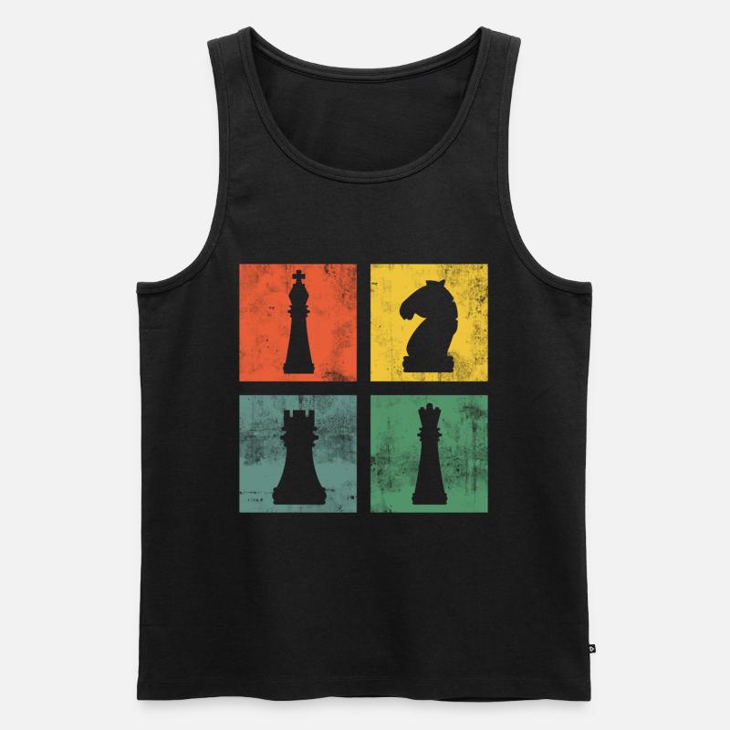 Schach Schachfigur Schachfiguren Schachspieler - Männer Premium Bio Tank Top - Schwarz