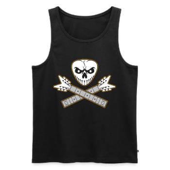 Guitar Pick Skull and Guitar Crossed Bones - Men's Premium Organic Tank Top - black - Front - AI Model Male 178 light (178cm)