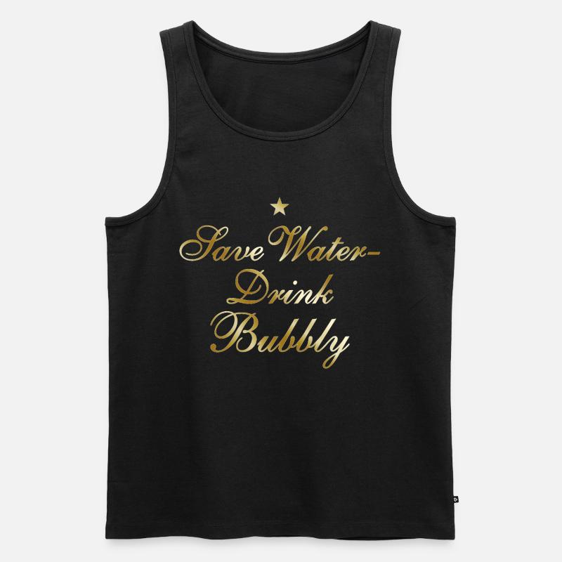 Save Water Drink Bubbly - Männer Premium Bio Tank Top - Schwarz