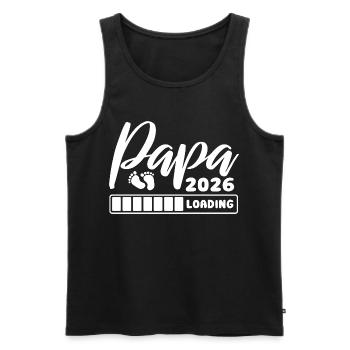 Papa 2026 loading - Schwangerschaft - Geschenk - Männer Premium Bio Tank Top - Schwarz - Vorne - Michal (187cm)