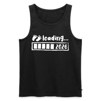 Baby 2026 loading - Schwangerschaft - Geschenk - Männer Premium Bio Tank Top - Schwarz - Vorne - Michal (187cm)
