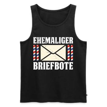 Postman FORMER POSTMAN Funny - Men's Premium Organic Tank Top - black - Front - AI Model Male 178 light (178cm)