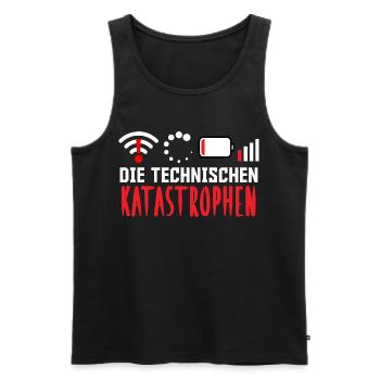 Nerd Computer DIE TECHNISCHEN KATASROPHEN LUSTIG - Männer Premium Bio Tank Top - Schwarz - Vorne - Michal (187cm)