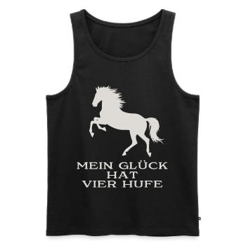 Mein Glück hat vier Hufe - Männer Premium Bio Tank Top - Schwarz - Vorne - Michal (187cm)