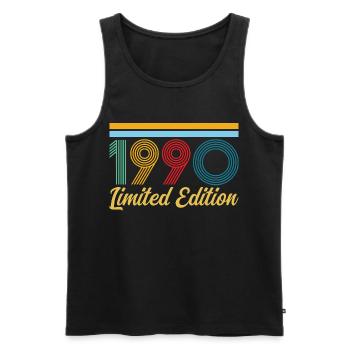 Anniversaire 1990 Né en 1990 Vintage Rétro Cadeau - Débardeur bio Premium Homme - noir - Devant - Michal (187cm)