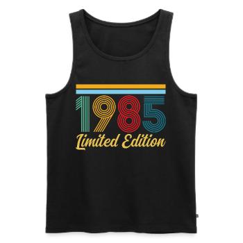 Anniversaire 1985 Né en 1985 Vintage Rétro Cadeau - Débardeur bio Premium Homme - noir - Devant - Michal (187cm)