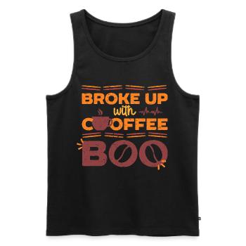 Kaffeeentzug Ex-Kaffeetrinker Broke Up With Coffee - Männer Premium Bio Tank Top - Schwarz - Vorne - AI Model Male 178 light (178cm)