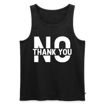 No Thank You - Männer Premium Bio Tank Top - Schwarz - Vorne - AI Model Male 178 light (178cm)
