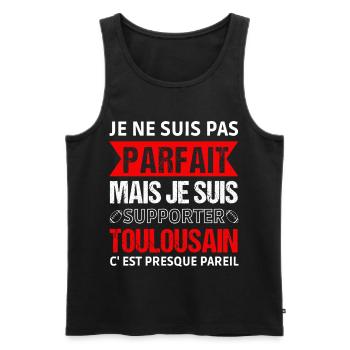Supporter toulousain cadeau rugby Toulouse - Débardeur bio Premium Homme - noir - Devant - AI Model Male 178 light (178cm)