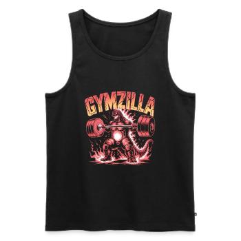 Kopie von Gymzilla – Zitat im Motivationsstudio - Männer Premium Bio Tank Top - Schwarz - Vorne - AI Model Male 178 light (178cm)