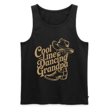 Grand-père de la danse en ligne cool - Débardeur bio Premium Homme - noir - Devant - Michal (187cm)