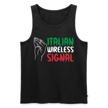 Italian Wireless Signal Italy Italian Wi-Fi - Men's Premium Organic Tank Top - black - Front - AI Model Male 178 light (178cm)