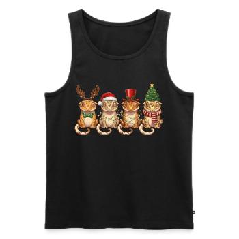 Kronengecko Weihnachtsmann Weihnachtsbeleuchtung - Männer Premium Bio Tank Top - Schwarz - Vorne - AI Model Male 178 light (178cm)